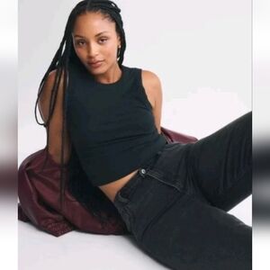 Abercrombie & Fitch The 90s Straight Ultra High Rise Black Denim Jeans! 26/2R